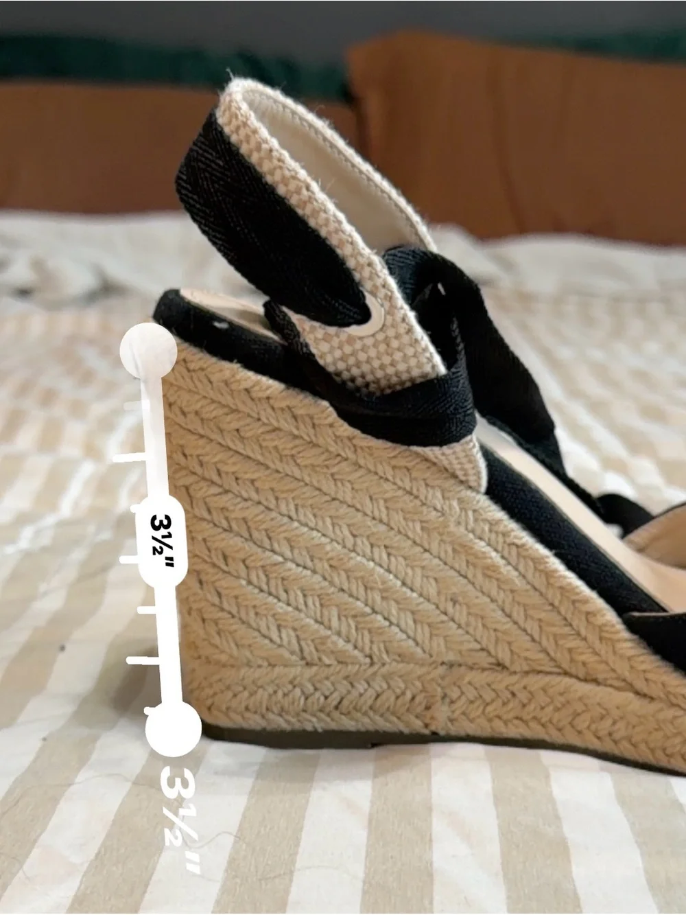 Black Espadrille Lace-Up Flats